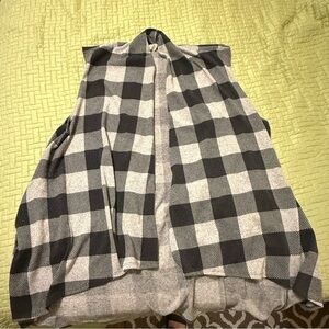 Black and White Buffalo Plaid Vest